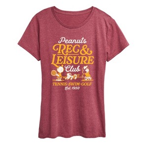 Women's - Peanuts - Rec And Leisure Club Short Sleeve Graphic T-Shirt - 1 of 4