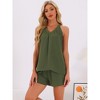 INSPIRE CHIC Women's V Neck Pajamas Summer Sleeveless Tank Top with Shorts Lounge Sets - 3 of 4