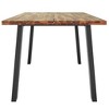 vidaXL Dining Table Brown and black Solid Acacia wood 67 x 35 in - 4 of 4