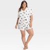 Women's Halloween Short Sleeve Notch Collar Shirt and Shorts Pajama Set - Hyde and EEK! Boutique™ - 3 of 4