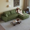 107 Inch Plush Corduroy Fabric Camel Cloud Sectional Couch with L-Shape Chaise Modern Modular Sofa with Deep Seat for Living Room Apartment - 3 of 4