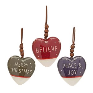 Heart Christmas Ornaments Sentiment Designs – Foam Set of 12 by Melrose - 1 of 3