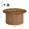 Resenkos Center Coffee Table, Living Room Table,31.5" Coffee Table, Farmhouse Circle Center Table Sofa Side Table Brown - 3 of 3