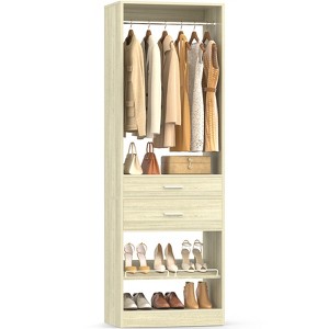 Aheaplus Freestanding Closet Organizer with Drawers and Shoe Rack, Walk-In Closet System with Hanging Rods - 1 of 4