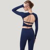 Anna-Kaci Active Women's Long Sleeve Cropped Sports Top with Open Back and Crisscross Strap Detail - 4 of 4