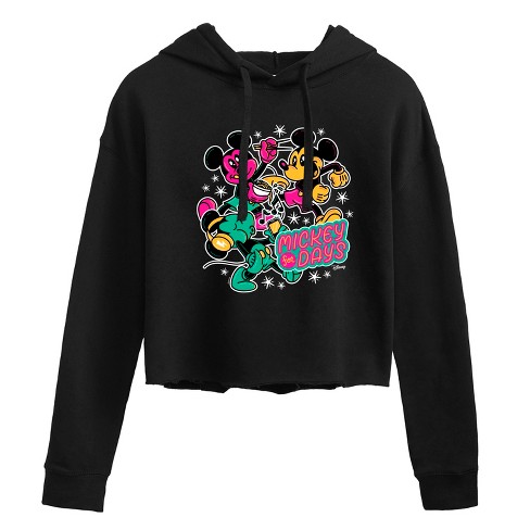 Women's - Disney - Mickey Collage Cropped Graphic Hoodie - image 1 of 3