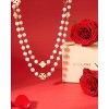 8MM Round Simulated Shell Pearl Strand Layered Necklace for Women, Dainty Multiple Strands Long Necklace for Party, Vintage Costume Jewelry - 2 of 4