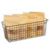 Farmlyn Creek 3 Pack Metal Wire Storage Baskets For Shelves, Pantry,  Closet, Long Narrow Organizer Bin, Black, 16 X 6 X 6 In : Target