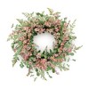 HomeRoots 18" Pink And Green Mixed Assortment Artificial Wreath - 4 of 4