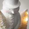 12.5"H Sullivans Christmas Snowman LED Bottlebrush Tree White Indoor Christmas Decor - 2 of 4