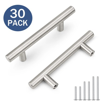3-in,76mm Center to Center Brushed Nickel Iron Rectangular Handle Drawer Pulls,30 Pack
