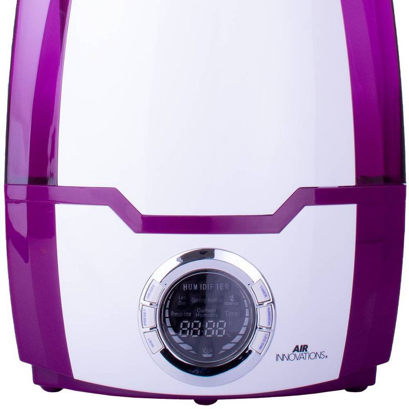 Air Innovations 1.37 Gal Ultrasonic Cool Mist Humidifier with Aroma Tray Purple, 4 of 12