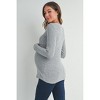 Hello Miz Women's Ribbed Long Sleeve Round Neck Maternity Nursing Top - Heather Grey - Large - 3 of 4