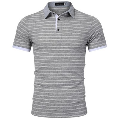 Men's Casual Golf Polo Shirts Athletic T Shirt Short Sleeve Wicking Quick Dry Cotton Sports Shirts