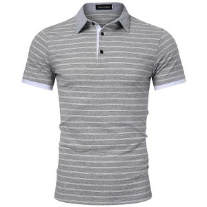 Men's Casual Golf Polo Shirts Athletic T Shirt Short Sleeve Wicking Quick Dry Cotton Sports Shirts - 1 of 4