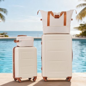 KWPZQEB 2-Piece Luggage Set Carry on Suitcase with ABS+PC Hardshell, Spinner Wheels & TSA Lock (20''+28'') - 1 of 4