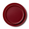 Posh Setting 140 Piece Cranberry And Gold High End Plastic Party Bundle - Edge (20 Settings) - 3 of 4
