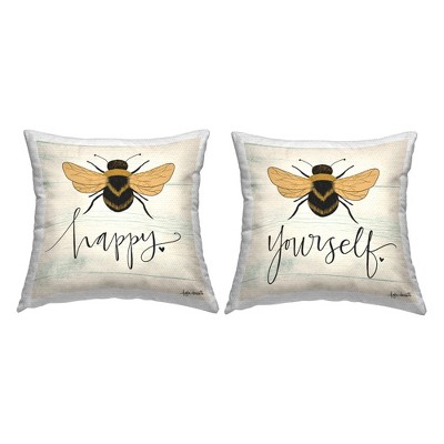 Stupell Industries Bee Happy Be Yourself, 18 x 18