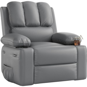Electric Massage Recliner, Heat, 360° Swivel, Zero Gravity, 400lb, PU - 1 of 4