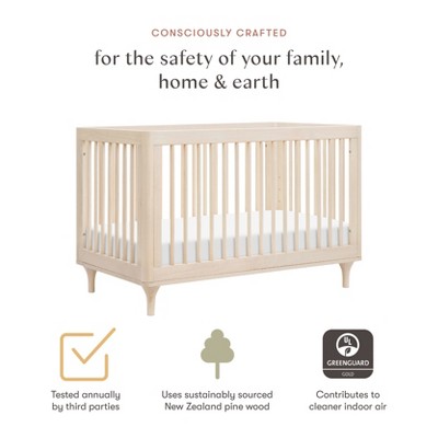 Washed Natural Pine 3-in-1 Convertible Crib with Toddler Rail