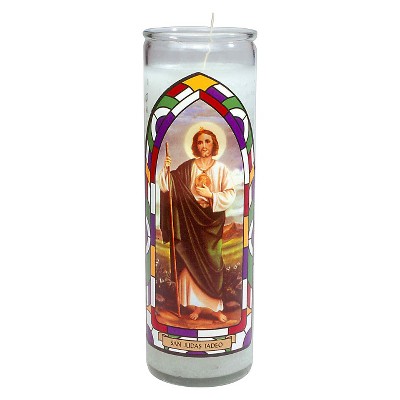 Candle San Judas Tadeo (White, Large Cup) - Case - 12 Units