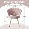 Pink velvet decorative chair with gold metal legs, powder room vanity chair, living room upholstered guest chair - 3 of 4