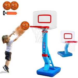 Adjustable Kids Basketball Hoop Portable Indoor Outdoor Poolside Toy for Toddlers Boys Girls - 1 of 4