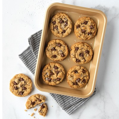 Compact Gold Aluminum Nonstick Eighth Sheet Pan