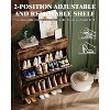Narrow Shoe Cabinet with 3 Flip Drawers, Freestanding Adjustable Shoe Organizer for Entryway Hallway, Wood Grain Storage Cabinet - 3 of 4