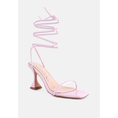 Biten Berry Spool Heel Lace Up Women Sandals