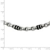 Black Bow Jewelry Mens Stainless Steel, Rubber Accent Barrel Link Chain Necklace, 22 In - 2 of 4