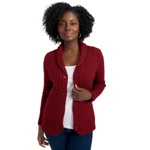 Jessica London Women's Plus Size Cable Blazer Sweater - 1 of 4