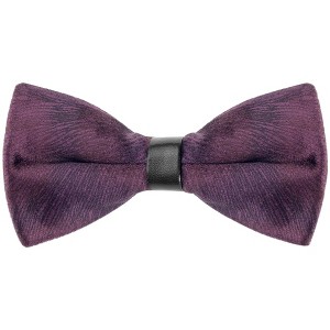 INSPIRE CHIC Men's Velvet Adjustable Pre-Tied Bow Tie - 1 of 4