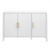 TIRAMISUBEST 3-Door Vertical Pattern Storage Cabinet with Long Gold Handles, Modern Buffet Sideboard Cabinet - 3 of 4