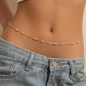 Turandoss 18K Gold Waist Chain for Women - Dainty Diamond Beads Body Chain Adjustable, Sexy Belly Chains Waterproof, Birthday Christmas Gifts - 1 of 4