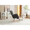 VASIP  Teddy Fabric Rocking Chair  with Adjustable Footrest and Side Storage,Comfortable and Quiet, for Living Room - 3 of 4
