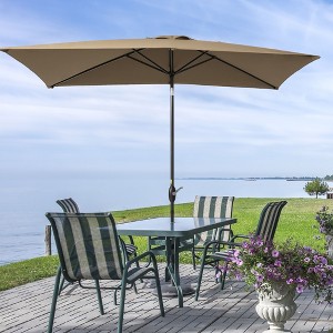 Sonkuki 10×6.5FT Rectangular Patio Umbrella with 200gsm Solution-Dyed Fabric - 1 of 4