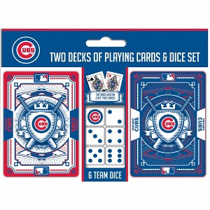 MasterPieces Officially Licensed MLB Chicago Cubs 2-Pack Playing cards & Dice set for Adults - 1 of 4