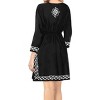 LA LEELA Women's Mini Beachwear Swim Suit Loose Beach Dress Flowy Dress Summer Short Flowy Bathing Suit Cover Ups 8-12 Black, Solid - 3 of 3