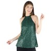 Artyska Women's Party Cocktail Club Sleeveless Sparkle Vest Tank Camisole Sequin Halter Tops - 3 of 4