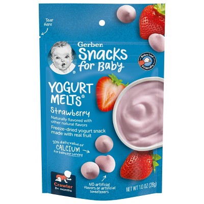 Gerber Yogurt Melts Freeze-Dried Yogurt & Fruit Snacks ,Strawberry - 1oz