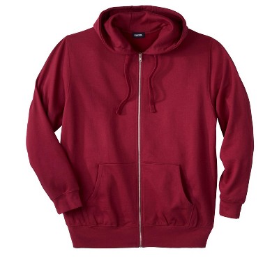 Kingsize Men's Big & Tall Fleece Zip-front Hoodie - Tall - Xl, Maroon ...