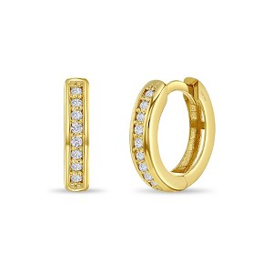 Girls' Clear Cubic Zirconia Huggie Hoop 14k Gold Earrings - In Season Jewelry - 1 of 4