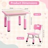 Modern Kids Table and 4 Chair Set, Height Adjustable Toddler Table&4 Chairs w/Non-Slip Desk Legs&Organizer Graffiti Desktop,Multi-Function Tables - 3 of 4