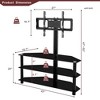 Modern Glass TV Stand for 32¨C65¡± TVs, 3-Tier Entertainment Center with Swivel Mount, Adjustable Height & Cable Management - 3 of 4