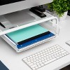 Mind Reader Monitor Stand, Ventilated Laptop Riser, Paper Tray, Storage, Office, Metal Mesh, 20"L x 11.5"W x 5.5"H, White - 4 of 4