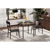 3-Piece Kitchen Table Set for 2, Wooden Dining Table Set for Small Place, Farmhouse Table Set with Table and Chair for Small Rooms or Flats, Brown - 3 of 4