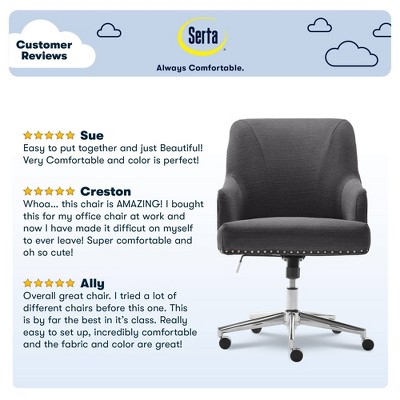 Graphite Fabric Swivel Home Office Chair with Memory Foam