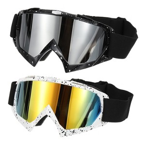Unique Bargains Windproof Mountaineering Sky Diving Skiing Dirt Bike Goggle 2 Pcs - 1 of 4