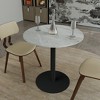 Round Dining Table with Sintered Stone Top and Stainless Steel Pedestal Base – Seats 2–3 People, Kitchen & Dining Room Table for Cafes - 2 of 4